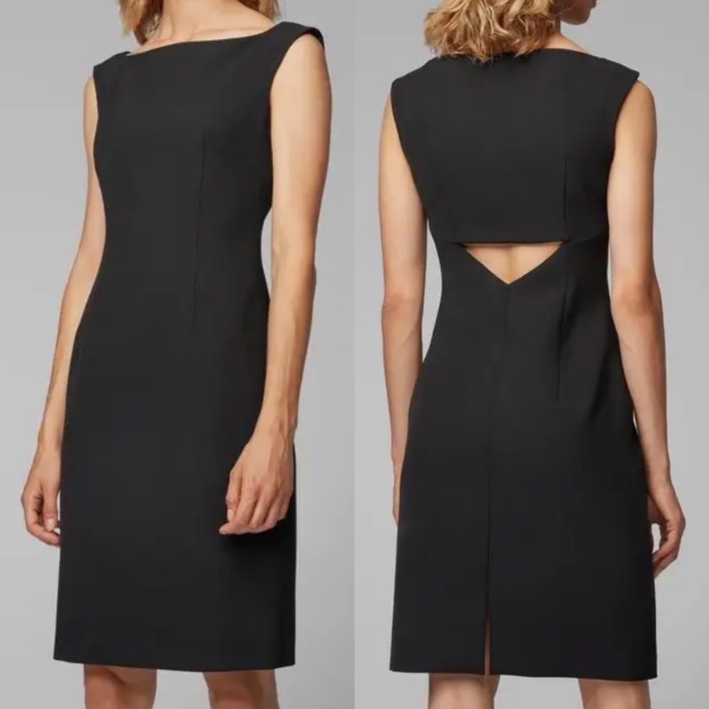 Hugo Boss Dikiva Classic Little Black Sheath Dress